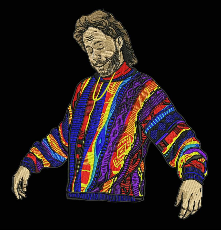 Jacket back embroidery digitizing design
