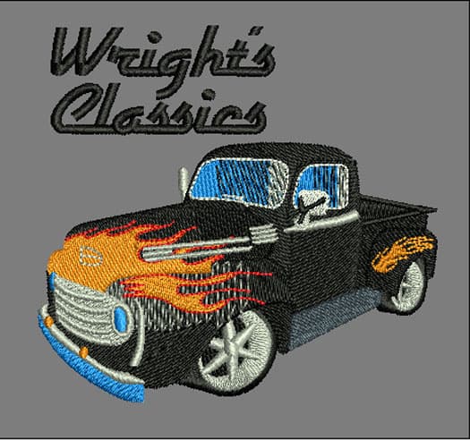 Jacket back embroidery digitizing design